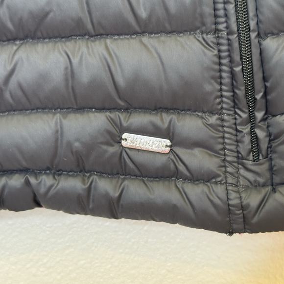 Lauren Ralph Lauren Puffer Down Filled Vest Womens Large Black w/ Pink Trim NEW - Picture 5 of 8